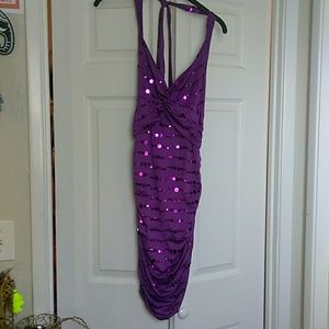 Purple halter dress